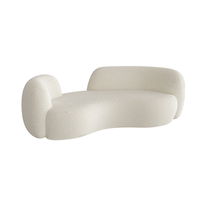 Recessed Arm Sofa in White Modern Style Sofa 28.32 Inches High