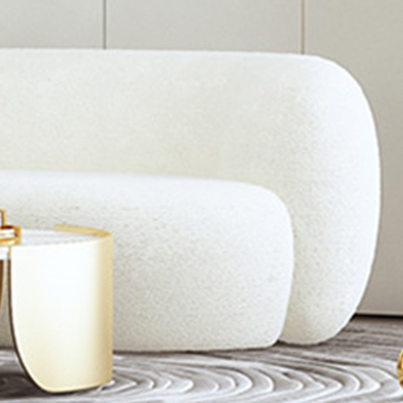 Recessed Arm Sofa in White Modern Style Sofa 28.32 Inches High