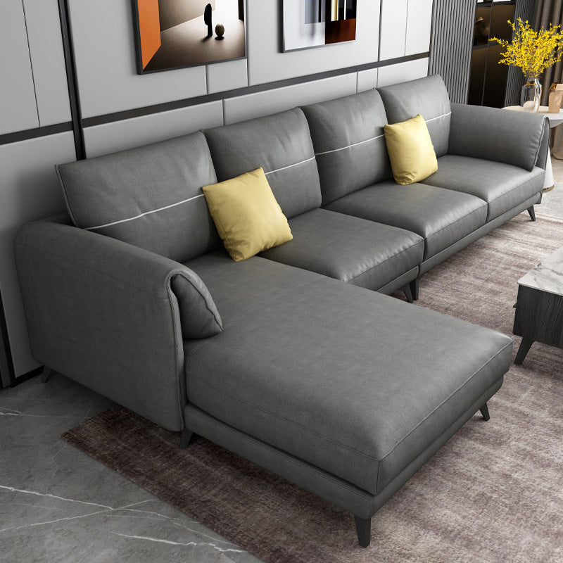Contemporary Pillow Top Arms Sectional with Pillow Back 4-Seater