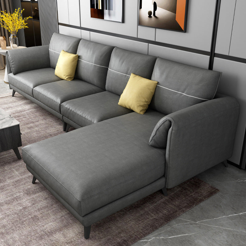 Contemporary Pillow Top Arms Sectional with Pillow Back 4-Seater