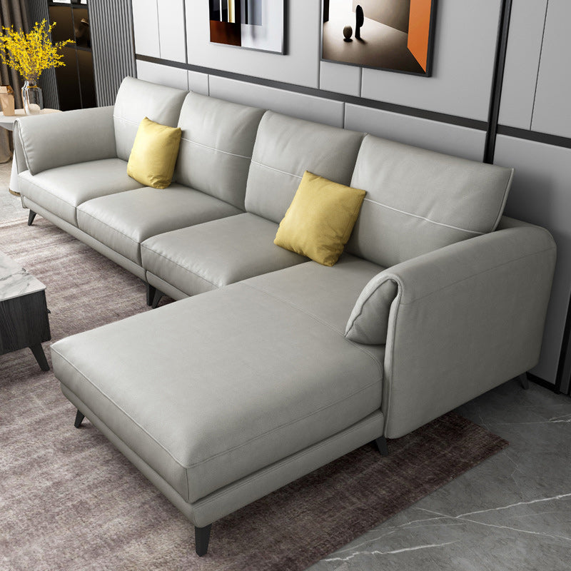 Contemporary Pillow Top Arms Sectional with Pillow Back 4-Seater