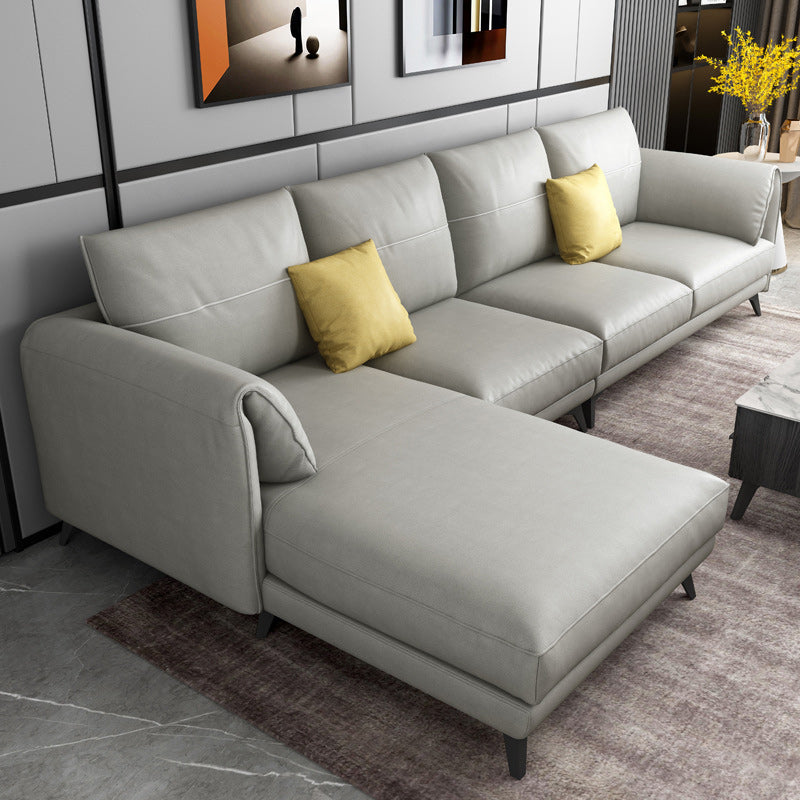 Contemporary Pillow Top Arms Sectional with Pillow Back 4-Seater