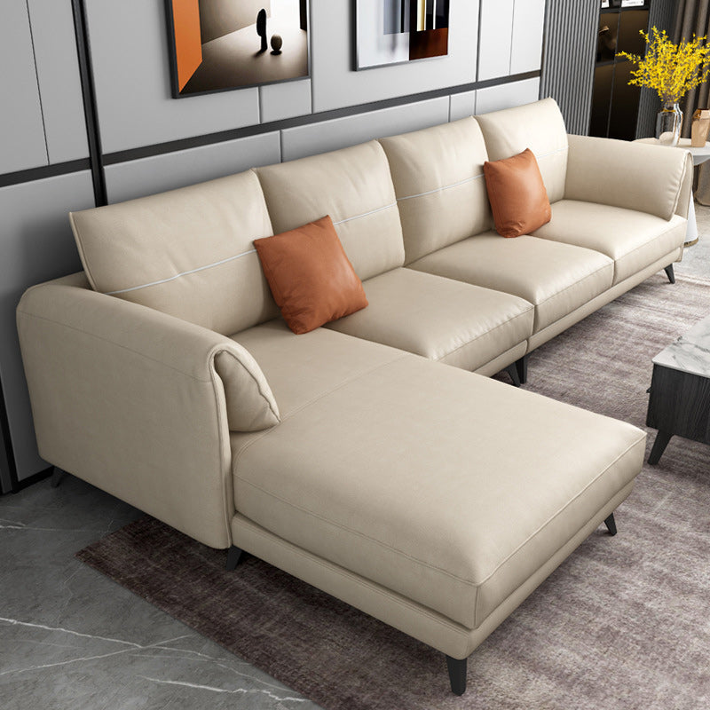 Contemporary Pillow Top Arms Sectional with Pillow Back 4-Seater