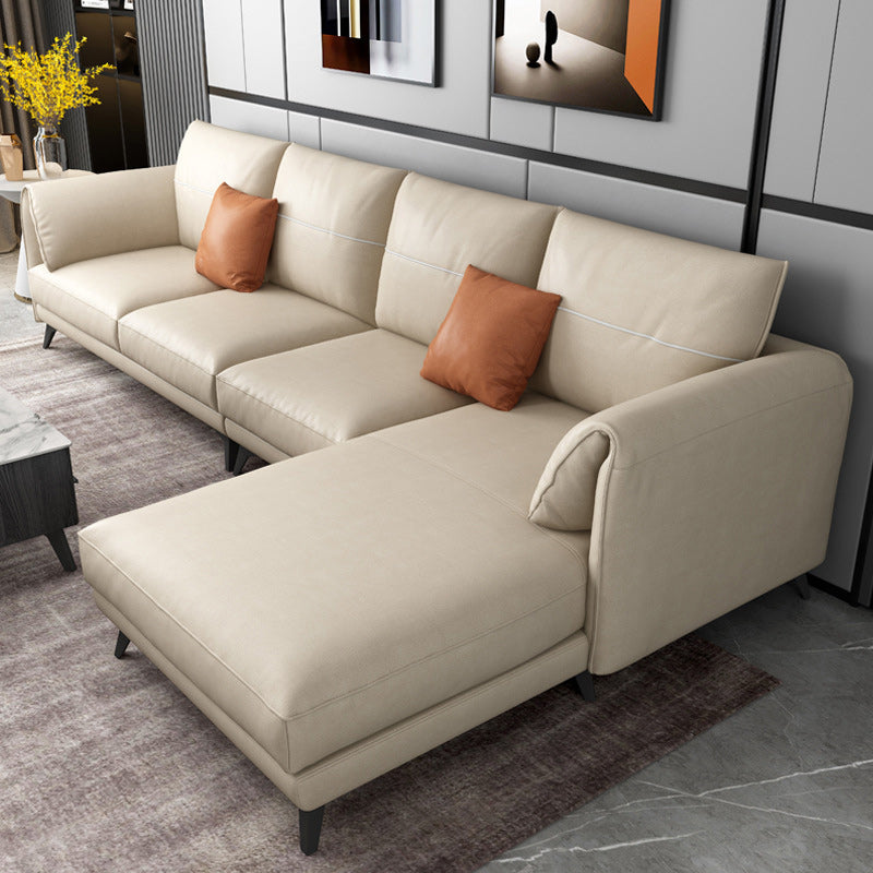 Contemporary Pillow Top Arms Sectional with Pillow Back 4-Seater