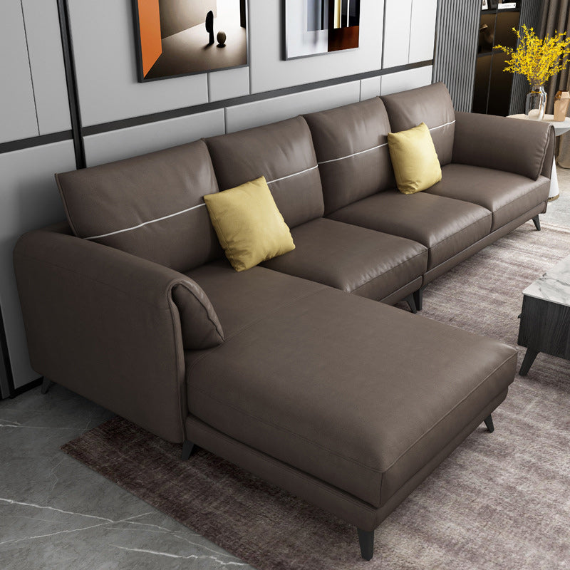 Contemporary Pillow Top Arms Sectional with Pillow Back 4-Seater