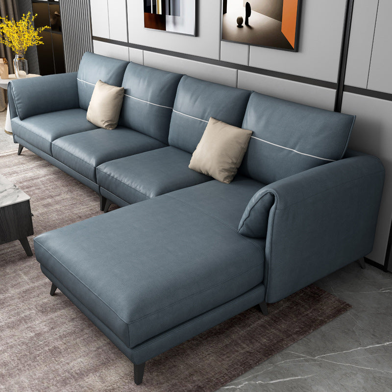 Contemporary Pillow Top Arms Sectional with Pillow Back 4-Seater