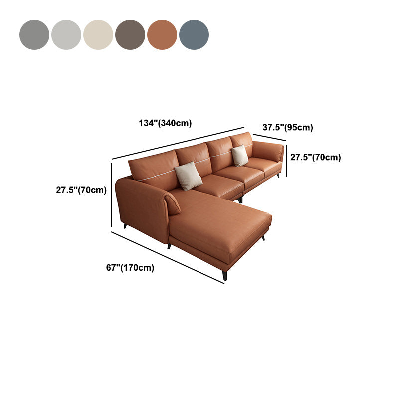Contemporary Pillow Top Arms Sectional with Pillow Back 4-Seater