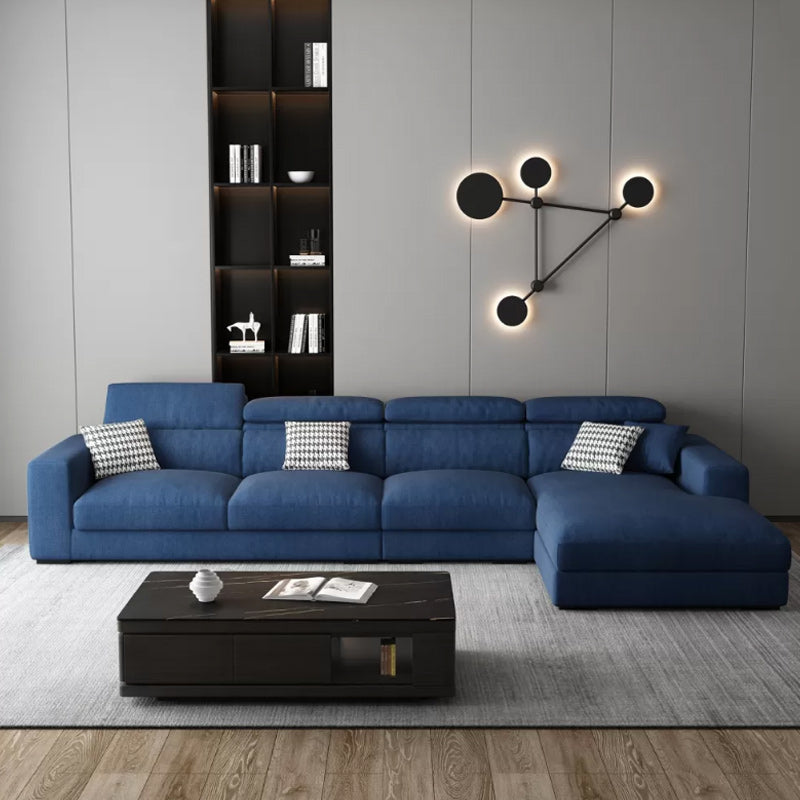 Contemporary L-Shape Sectional Cushion Back Adjustable Sectional