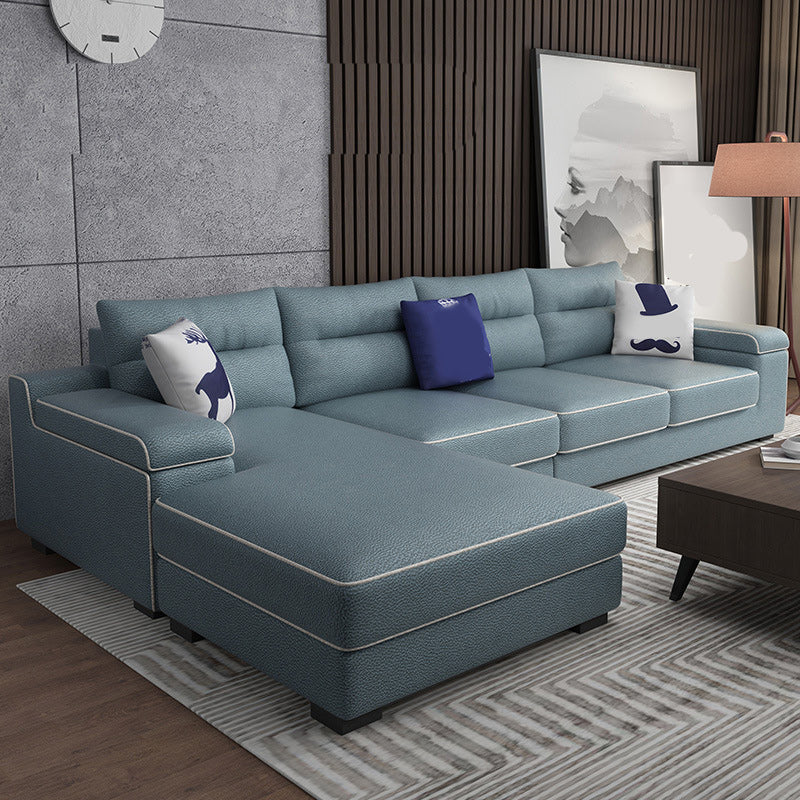 Storage Faux Leather Sectionals with Pillow Top Arm for 4 People