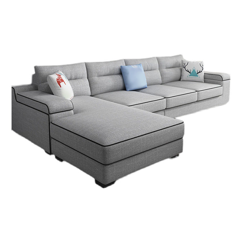 Storage Faux Leather Sectionals with Pillow Top Arm for 4 People