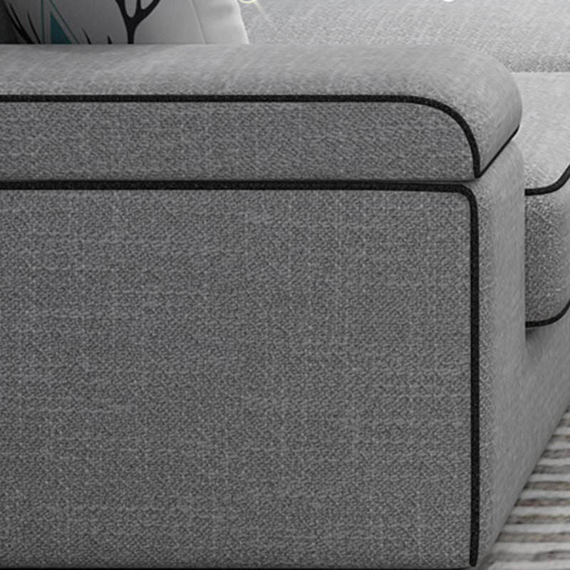Storage Faux Leather Sectionals with Pillow Top Arm for 4 People
