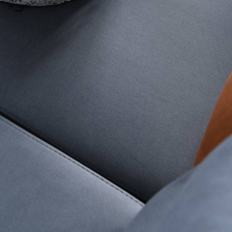 4-Seater Square Arm Sofa & Chaise Faux Leather Sofa with Storage