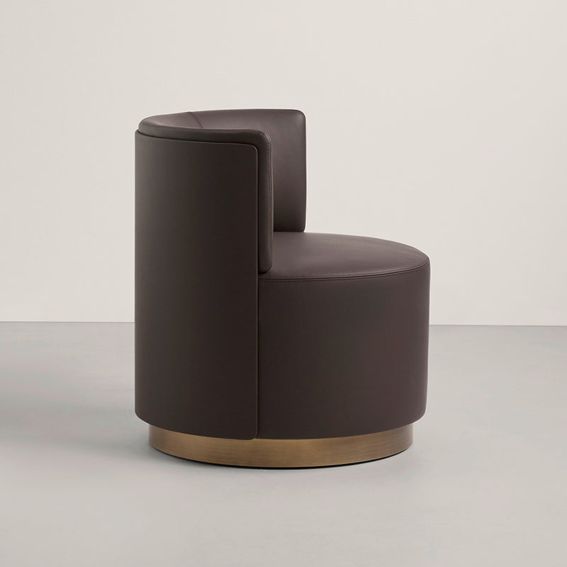 Contemporary Armless Chair with Gold Tone Legs Fixed Back Accent Chair