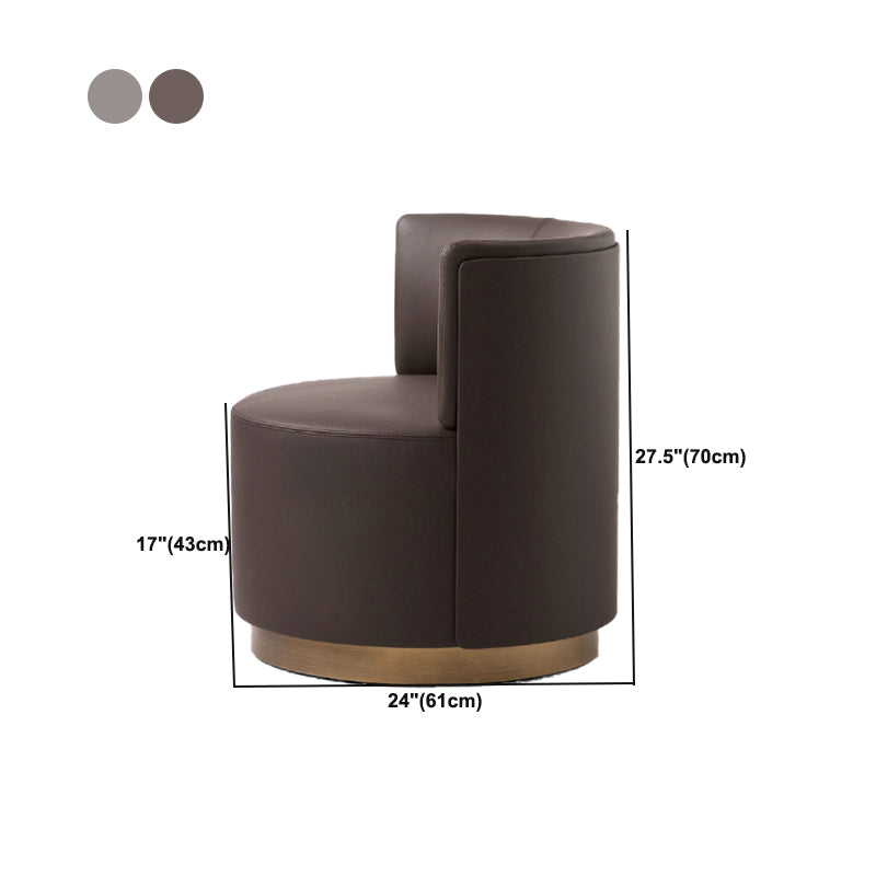 Contemporary Armless Chair with Gold Tone Legs Fixed Back Accent Chair