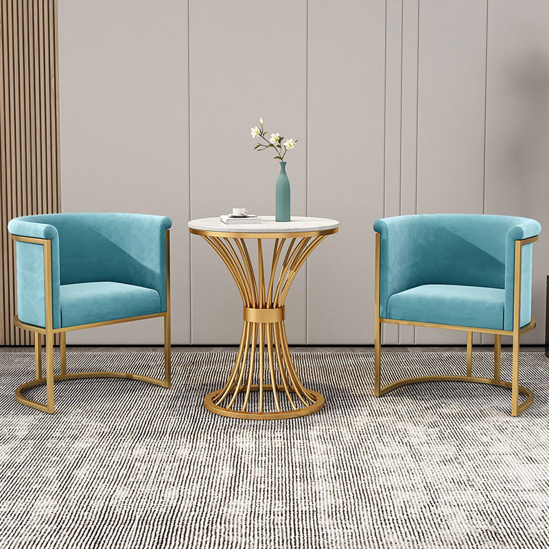 Nordic Arms Included with Goldtone Legs Fixed Back Accent Armchair