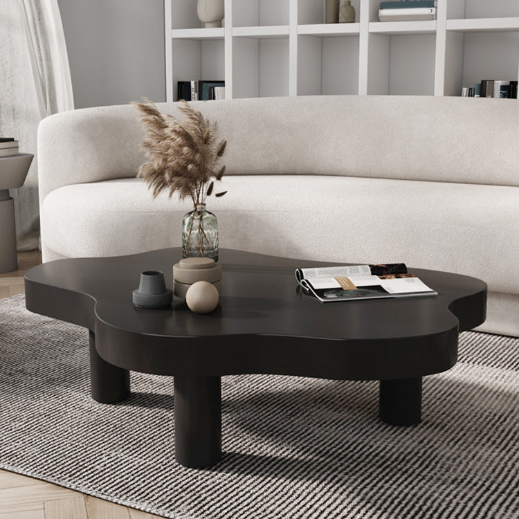 Free Form Solid Wood Coffee Table Set with 3 Legs Cocktail Table