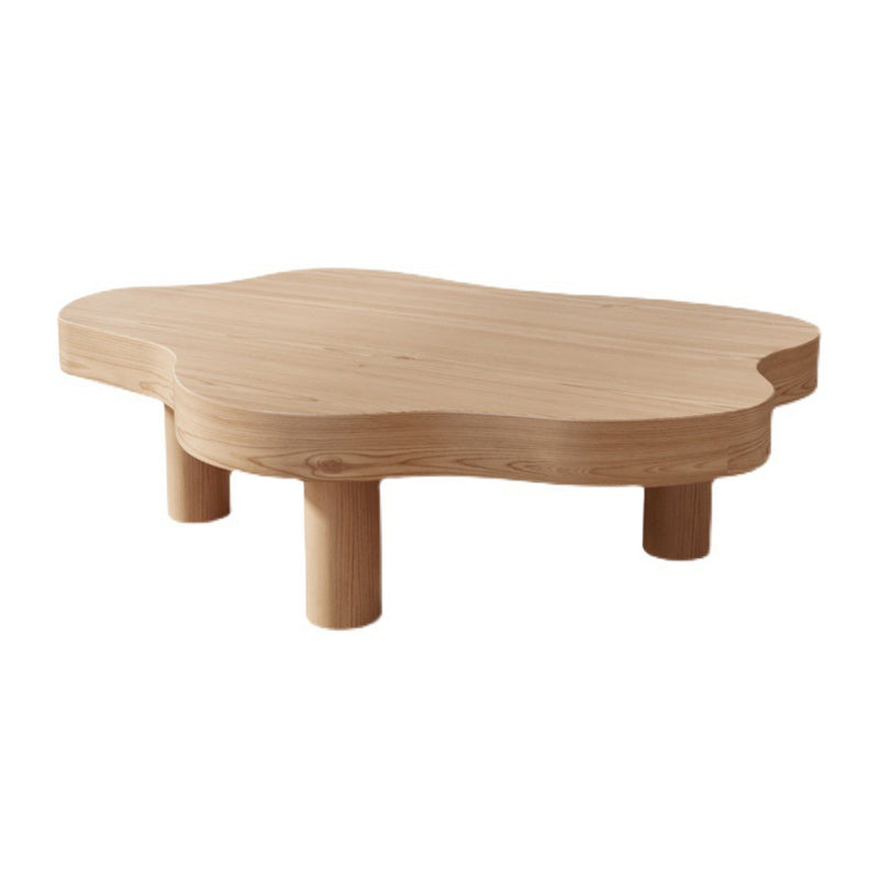 Free Form Solid Wood Coffee Table Set with 3 Legs Cocktail Table
