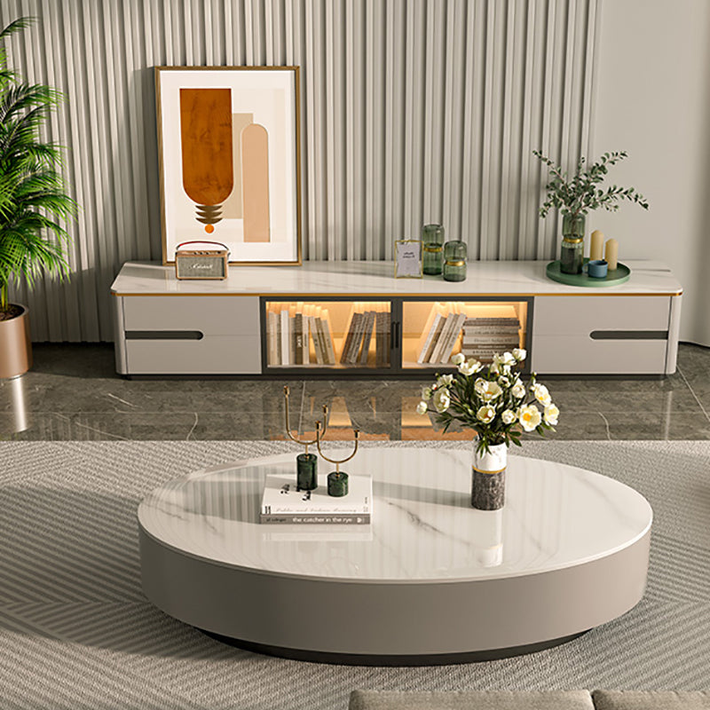 Glam Pedestal Coffee Cocktail Table Frame Slate Coffee Table for Home