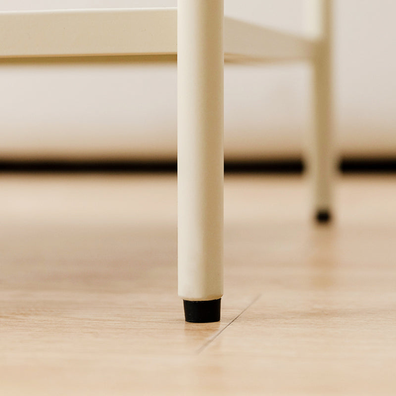 Modern Rectangle Cocktail Table with Glass Top and 4 Iron Legs