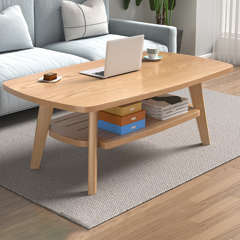 17.72" Tall Scandinavian Style Coffee Cocktail Table Wooden Coffee Table