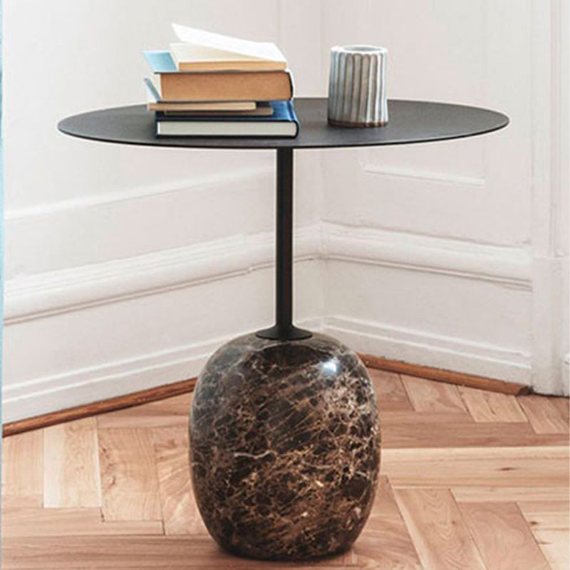 Pedestal Round Side Table Mid-Century Metal Sofa Corner Table
