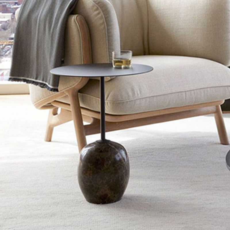 Pedestal Round Side Table Mid-Century Metal Sofa Corner Table