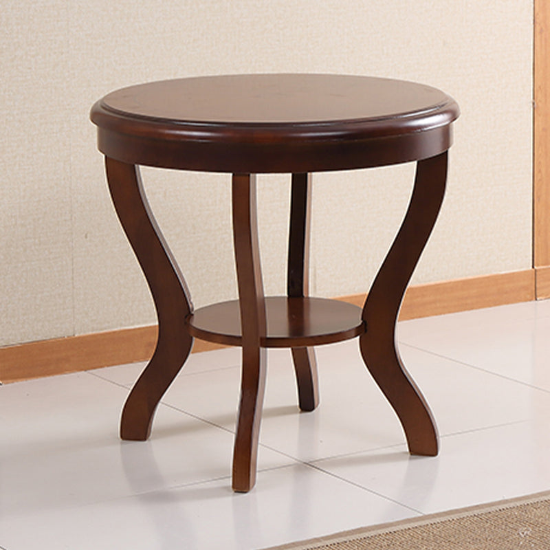 Traditional Round Side Table Minimalist Wood Sofa Corner Table
