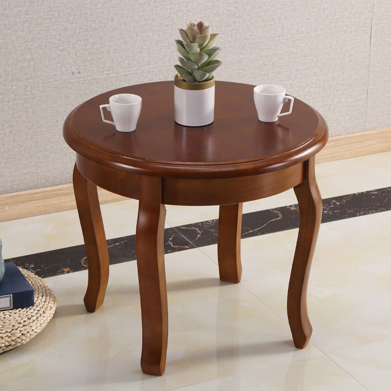 Traditional Round Side Table Minimalist Wood Sofa Corner Table