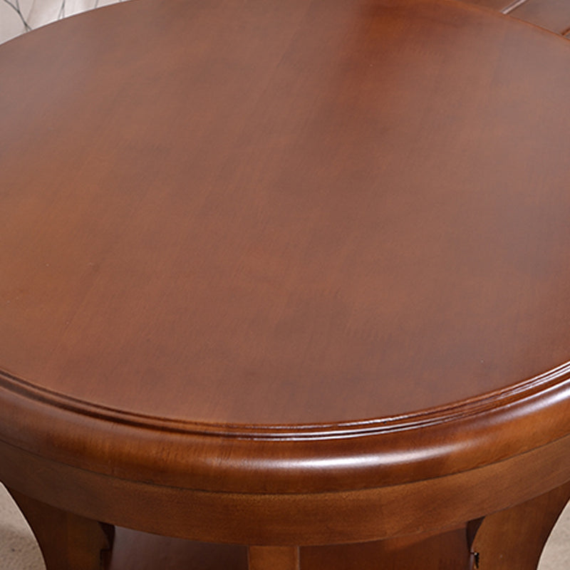 Traditional Round Side Table Minimalist Wood Sofa Corner Table