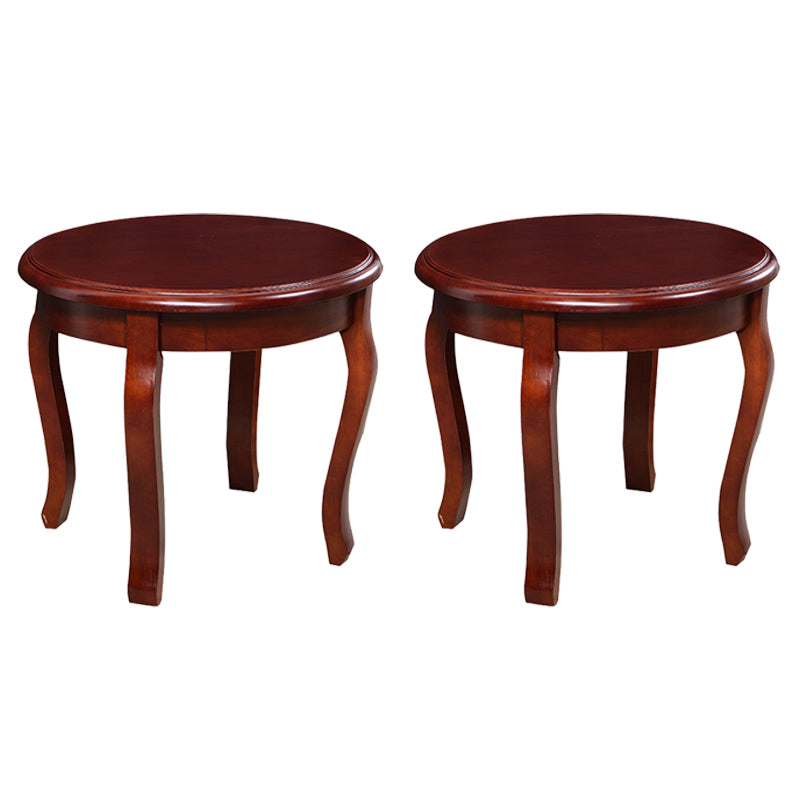 Traditional Round Side Table Minimalist Wood Sofa Corner Table