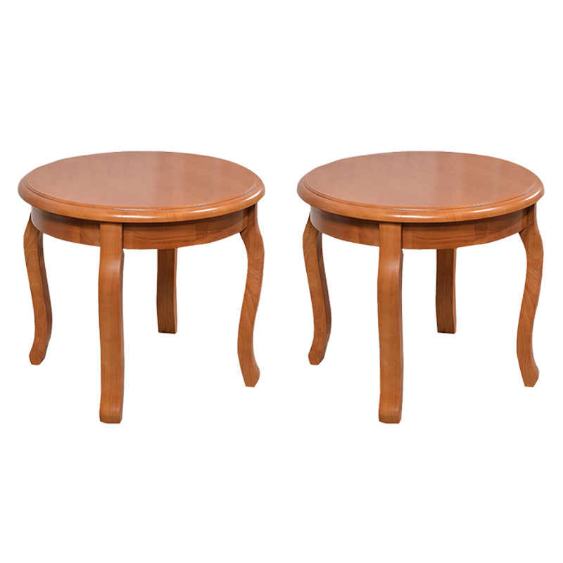 Traditional Round Side Table Minimalist Wood Sofa Corner Table