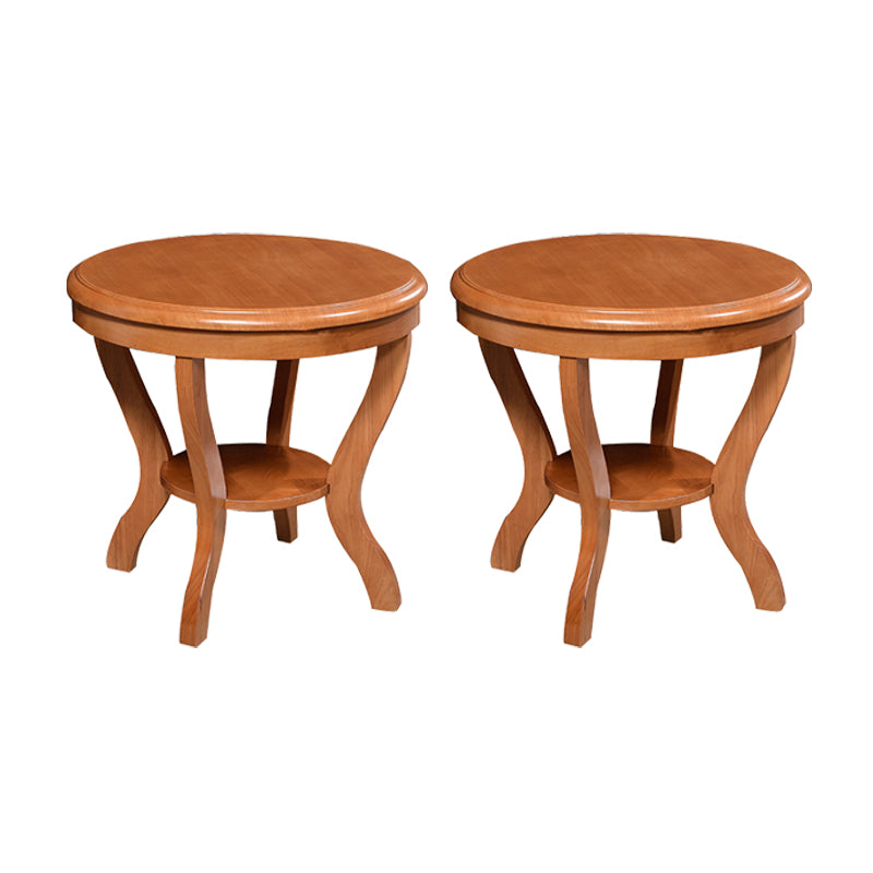 Traditional Round Side Table Minimalist Wood Sofa Corner Table