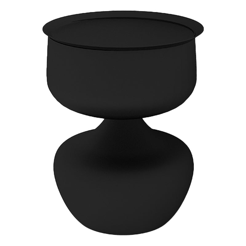 Tray Top Pedestal Side Table Round Sofa Corner Table with Storage