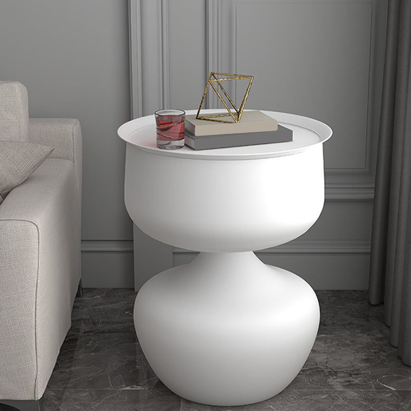 Tray Top Pedestal Side Table Round Sofa Corner Table with Storage