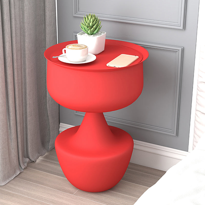 Tray Top Pedestal Side Table Round Sofa Corner Table with Storage