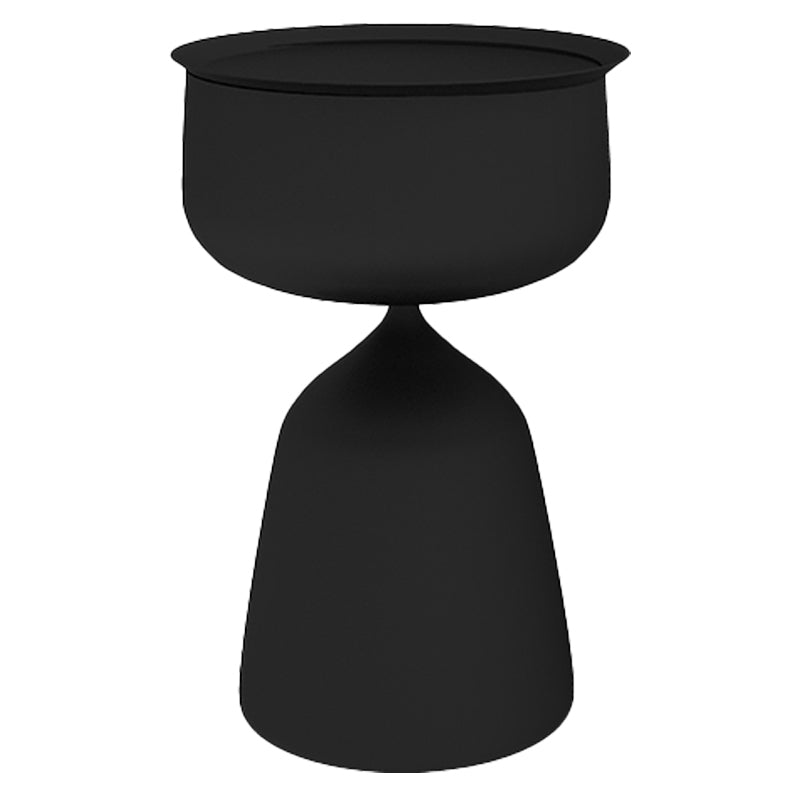 Tray Top Pedestal Side Table Round Sofa Corner Table with Storage