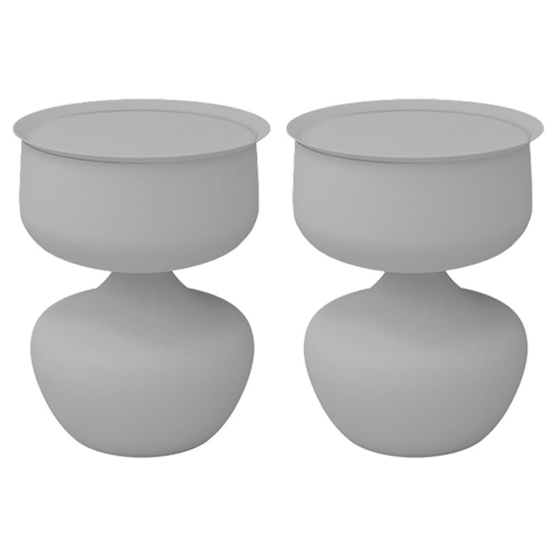 Tray Top Pedestal Side Table Round Sofa Corner Table with Storage