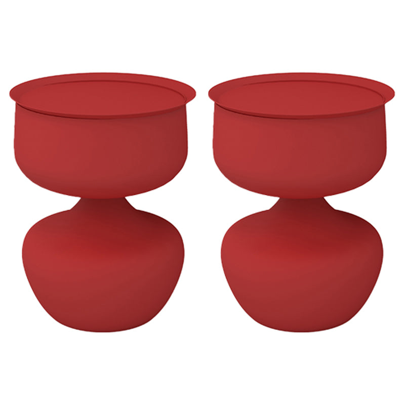 Tray Top Pedestal Side Table Round Sofa Corner Table with Storage