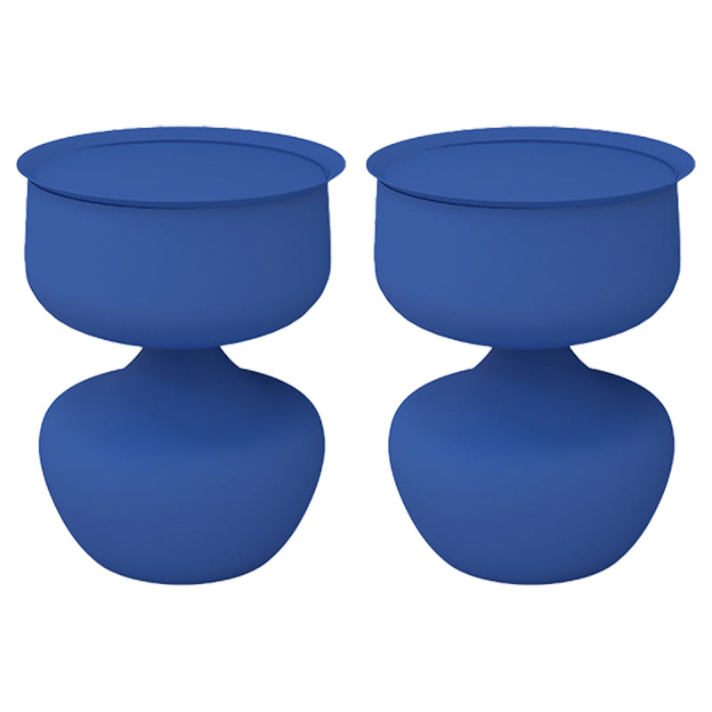 Tray Top Pedestal Side Table Round Sofa Corner Table with Storage