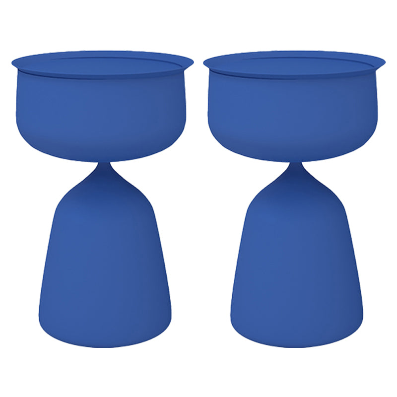 Tray Top Pedestal Side Table Round Sofa Corner Table with Storage