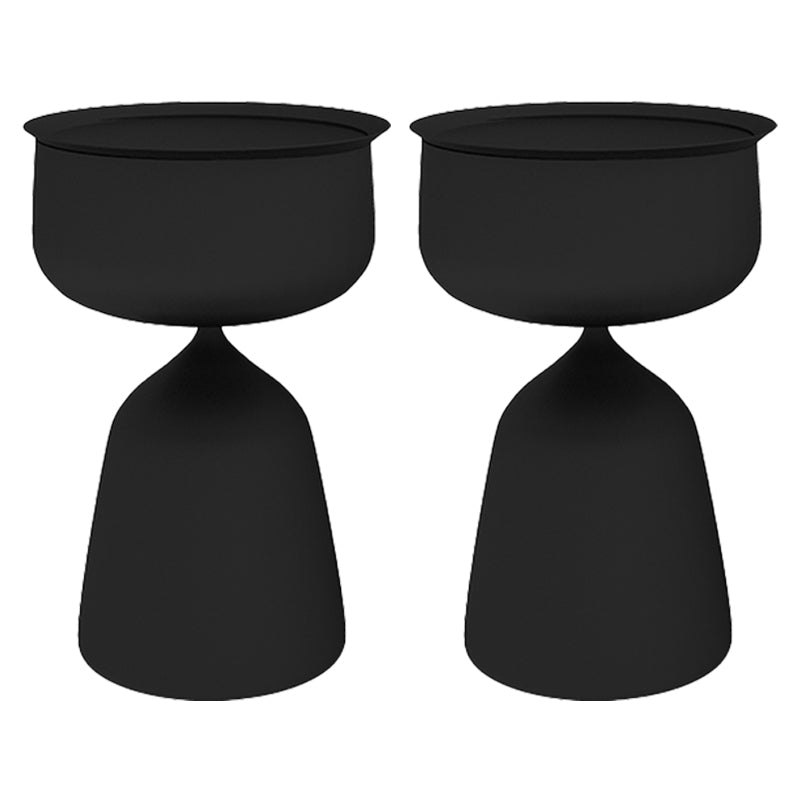 Tray Top Pedestal Side Table Round Sofa Corner Table with Storage