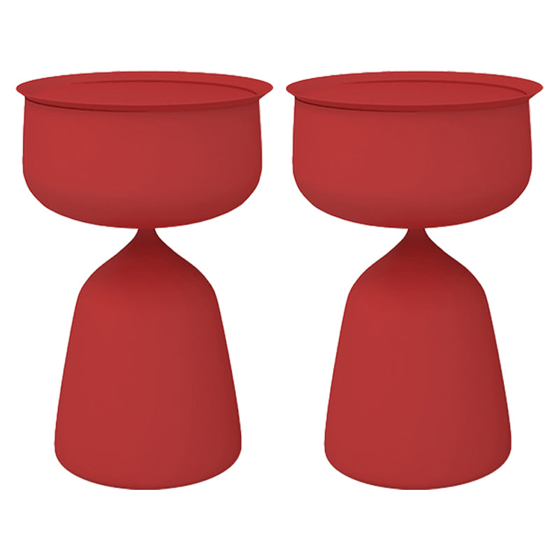 Tray Top Pedestal Side Table Round Sofa Corner Table with Storage