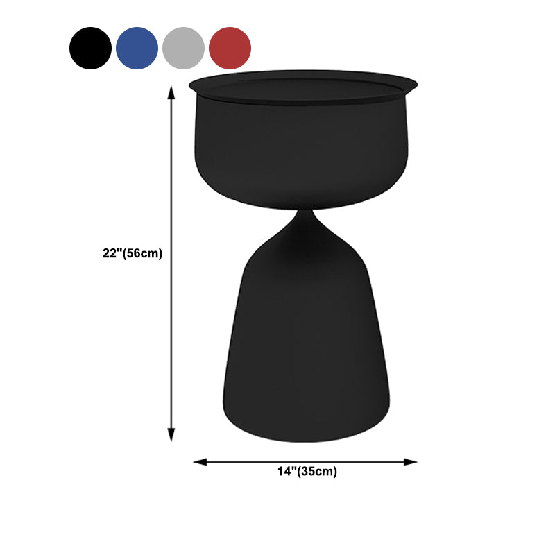 Tray Top Pedestal Side Table Round Sofa Corner Table with Storage