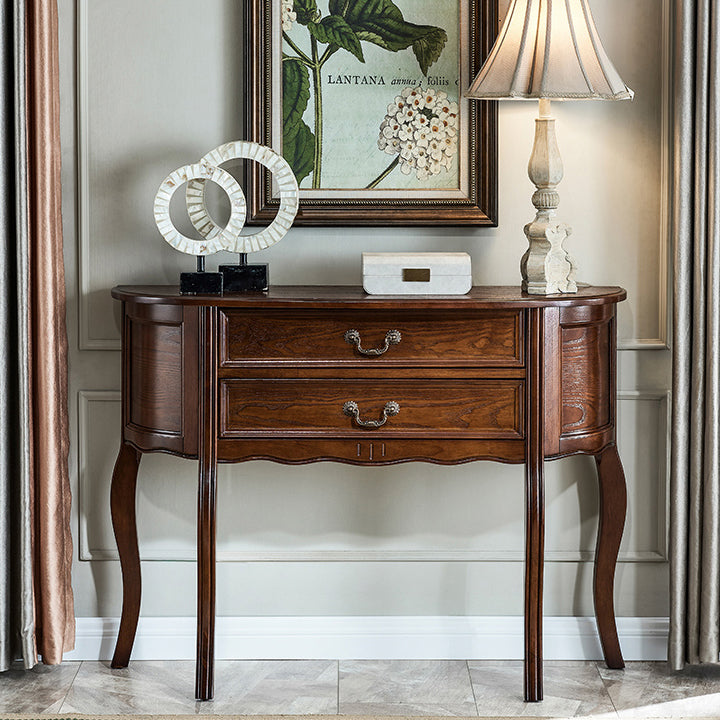 14"W Mid-Century Modern Console Table Half Moon Console Sofa Table
