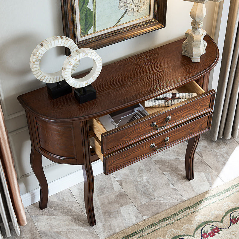 14"W Mid-Century Modern Console Table Half Moon Console Sofa Table