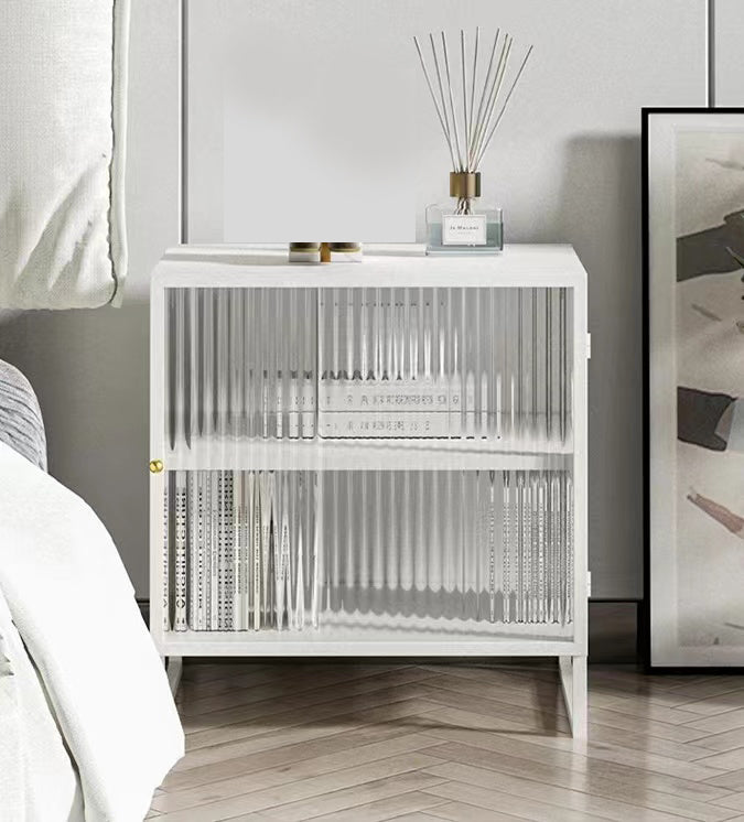 Modern Metal Bed Nightstand 1-Shelf Legs Included Bed Cabinet