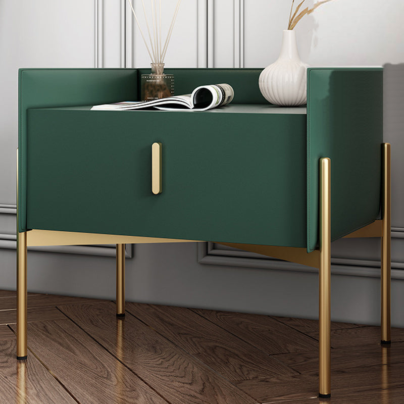 Glam Wood 1 Drawer Night Table Drawer Storage Bedside Cabinet