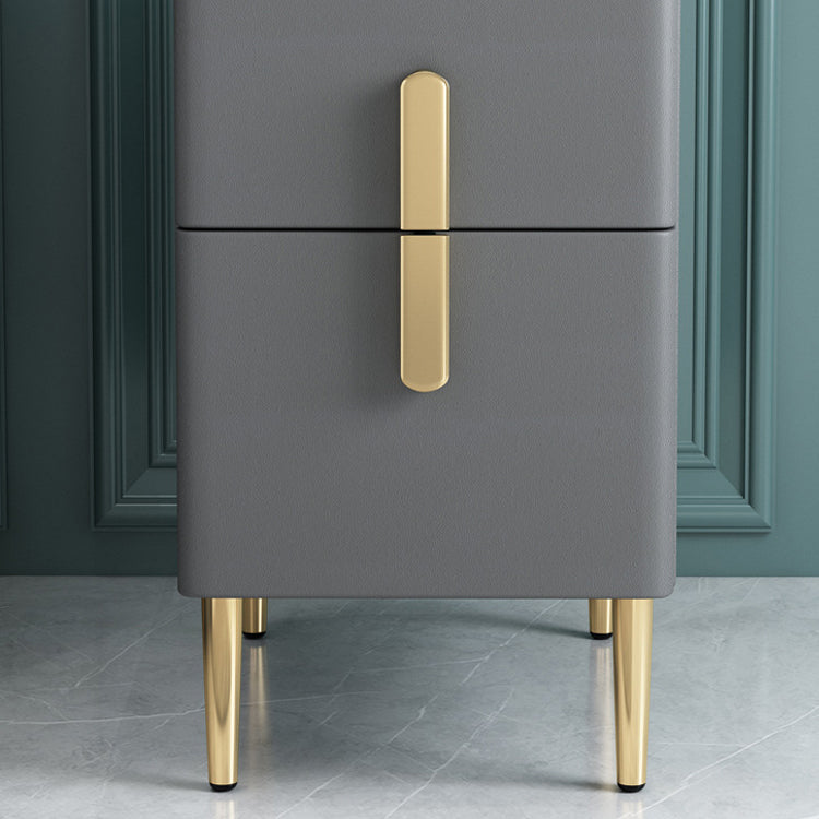 21.65" Tall Glam Bedside Cabinet Solid Wood Night Table with Drawers