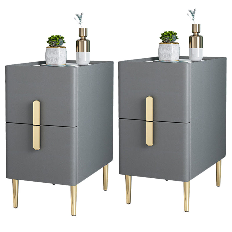 21.65" Tall Glam Bedside Cabinet Solid Wood Night Table with Drawers