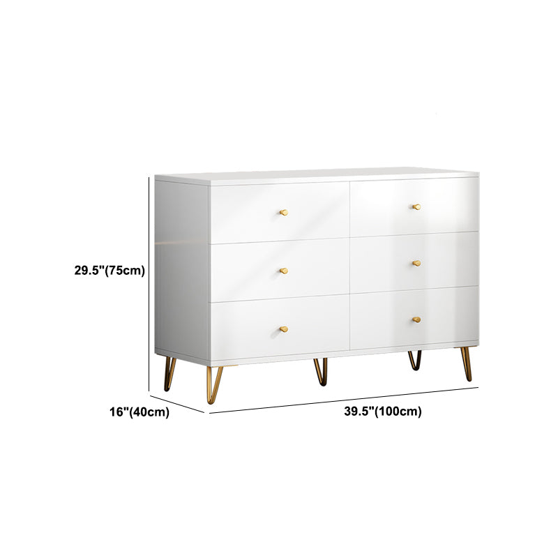 Classic Glam White Storage Chest Wood Soft-Close Drawers Dresser